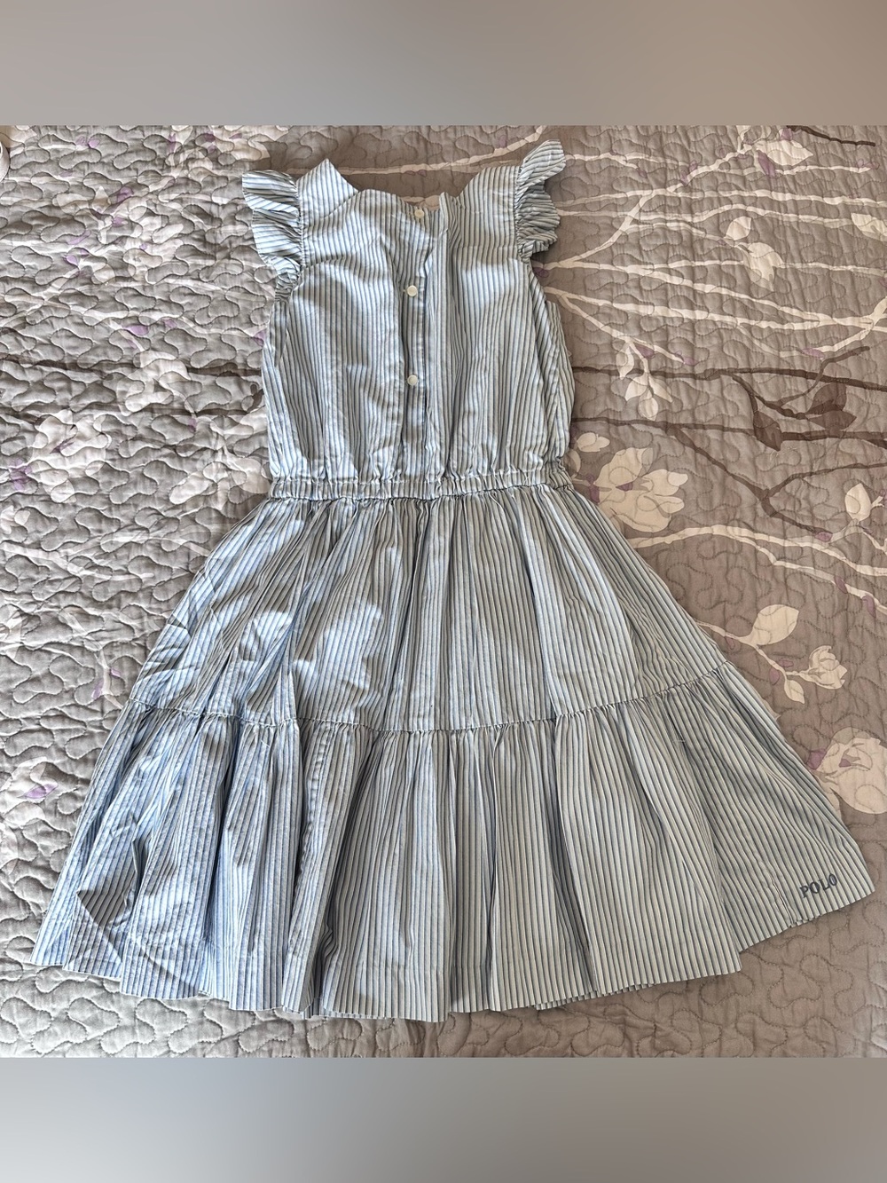 Girls Blue and White Striped Sundress - Youth Size 14 - Polo by Ralph Lauren